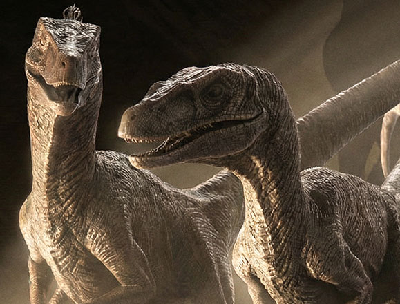 JP3 Pair of Velociraptors – 1/8 Scale Bronze